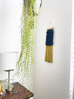 Navy and Mustard Textured Woven Wall Hanging