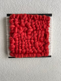 Woven Tile- Fluff-Coral Pink and White