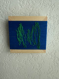 Mini Woven Tile - String Theory-  Green and Blue #2