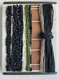 Woven Tile- Black, Suede and Green