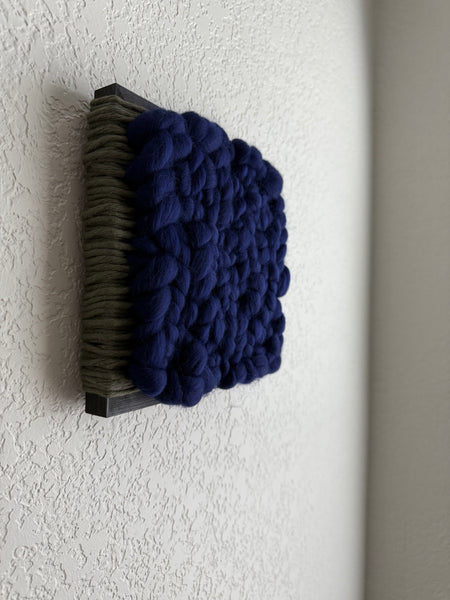 Woven Tile- Fluff- Green and Indigo