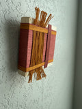 Mini Woven Tile - String Theory-  Rust and Rose #2