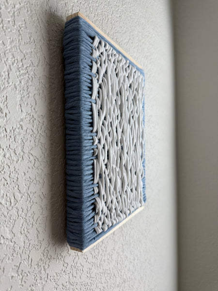 Woven Tile 9x12 - Spaced - Light Blue and White