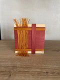Mini Woven Tile - String Theory-  Rust and Rose #2