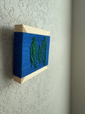 Mini Woven Tile - String Theory-  Green and Blue #2