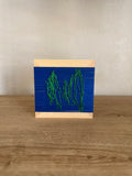 Mini Woven Tile - String Theory-  Green and Blue #2