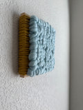 Woven Tile- Fluff- Mustard and Sky Blue