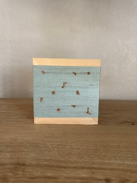 Mini Woven Tile - String Theory- Mint snd Beige #1