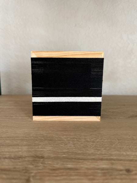 Mini Woven Tile - String Theory- Black and White #2