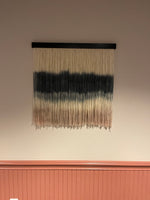 Custom Abstract Dip Dyed Wall Hanging-Blues and tan