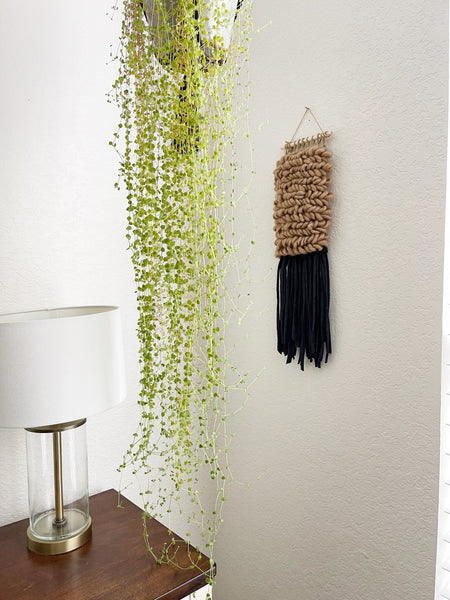 Beige Textured Woven Wall Hanging