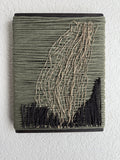 Woven Tile 9x12 - Abstract - Green, Jute and Black