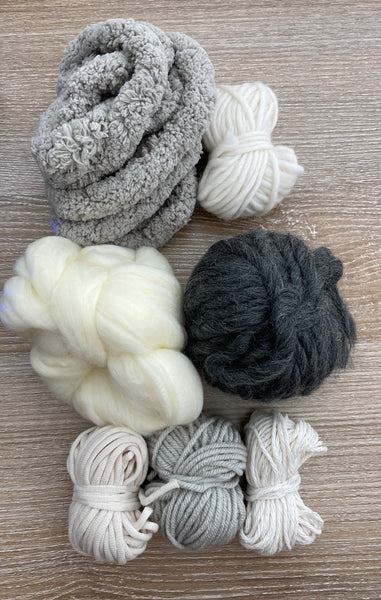 Yarn Pack for Weaving- Greys + Neutrals